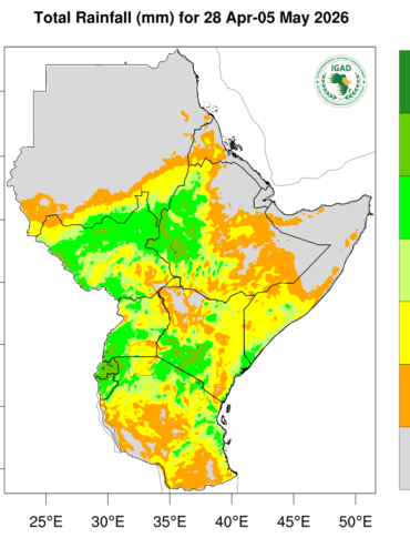 Enhanced Rainfall for East Africa Raise Flood Risks as Heat Persists in the Region